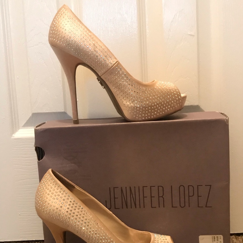 Jennifer Lopez peek-a-boo toe stilettos